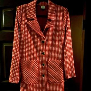 CAbi RED & WHITE HOUNDSTOOTH JACKET SZ LARGE